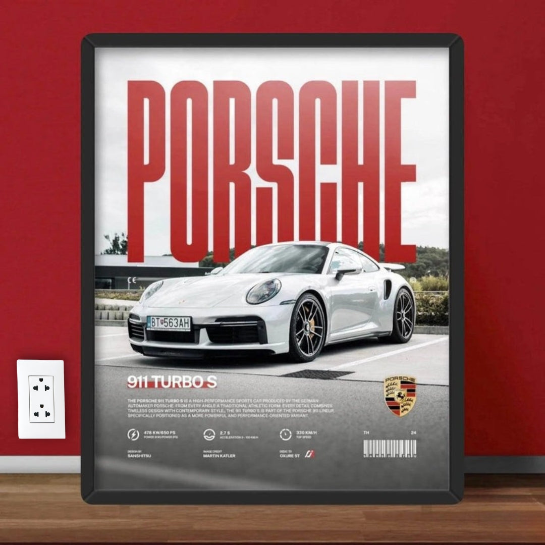 Porsche 911 Turbo Cenimatic Wall Decor Frame