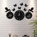 Allah Muhammad with beautiful butterfly Wooden Wall Clock