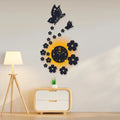 3d wall clock | Wall Clock With Wooden Butterflies , Flowers with light