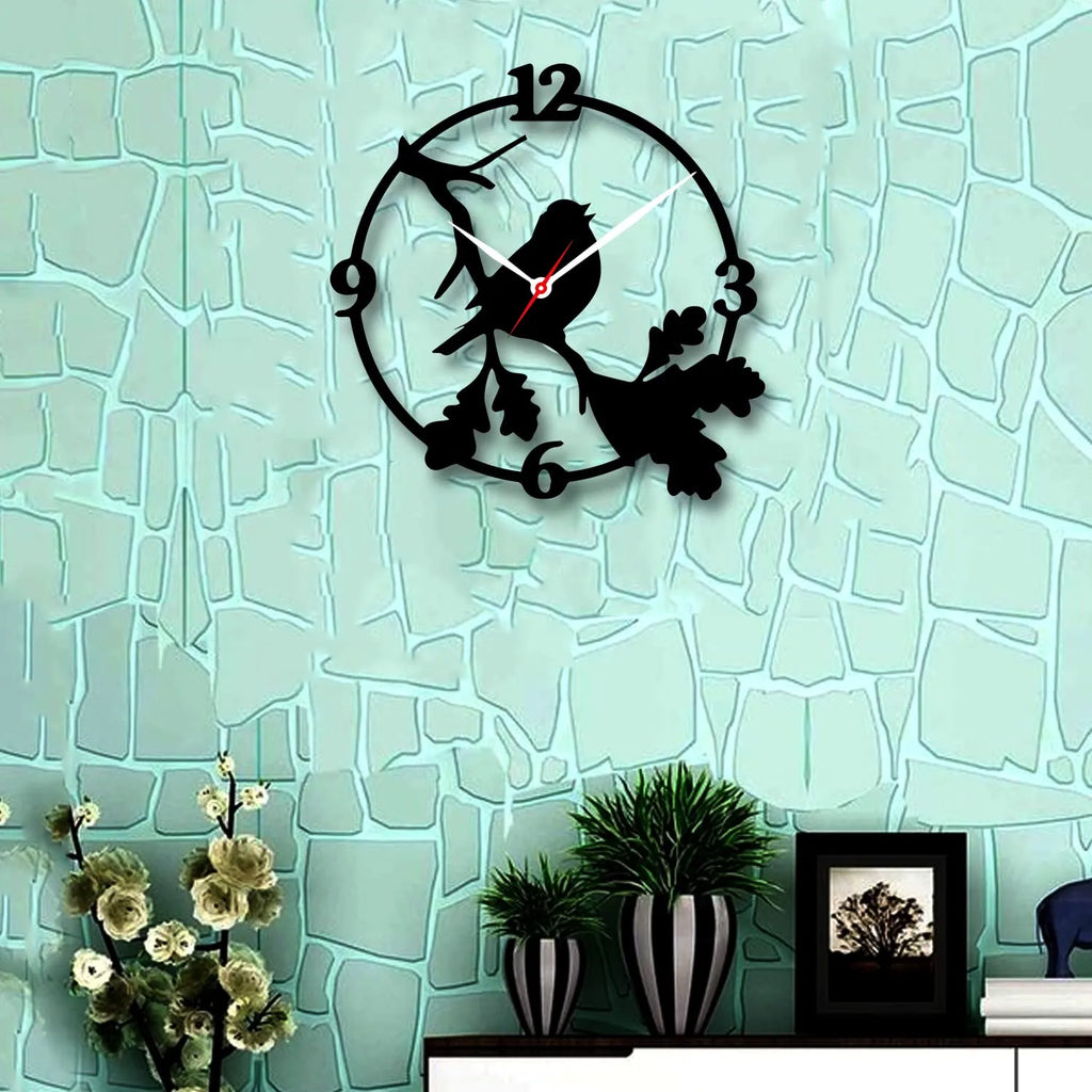 sparrow Decorative 3D Wooden Wall Clock