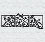 3D wooden 3 Piece Long Leaf Panels | Wall Hanging wooden Art