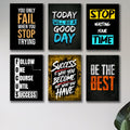 Set of 6 Motivational wooden canvas frames