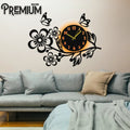 3d wooden Flower wall clock Wall decor for home Wall Decoration