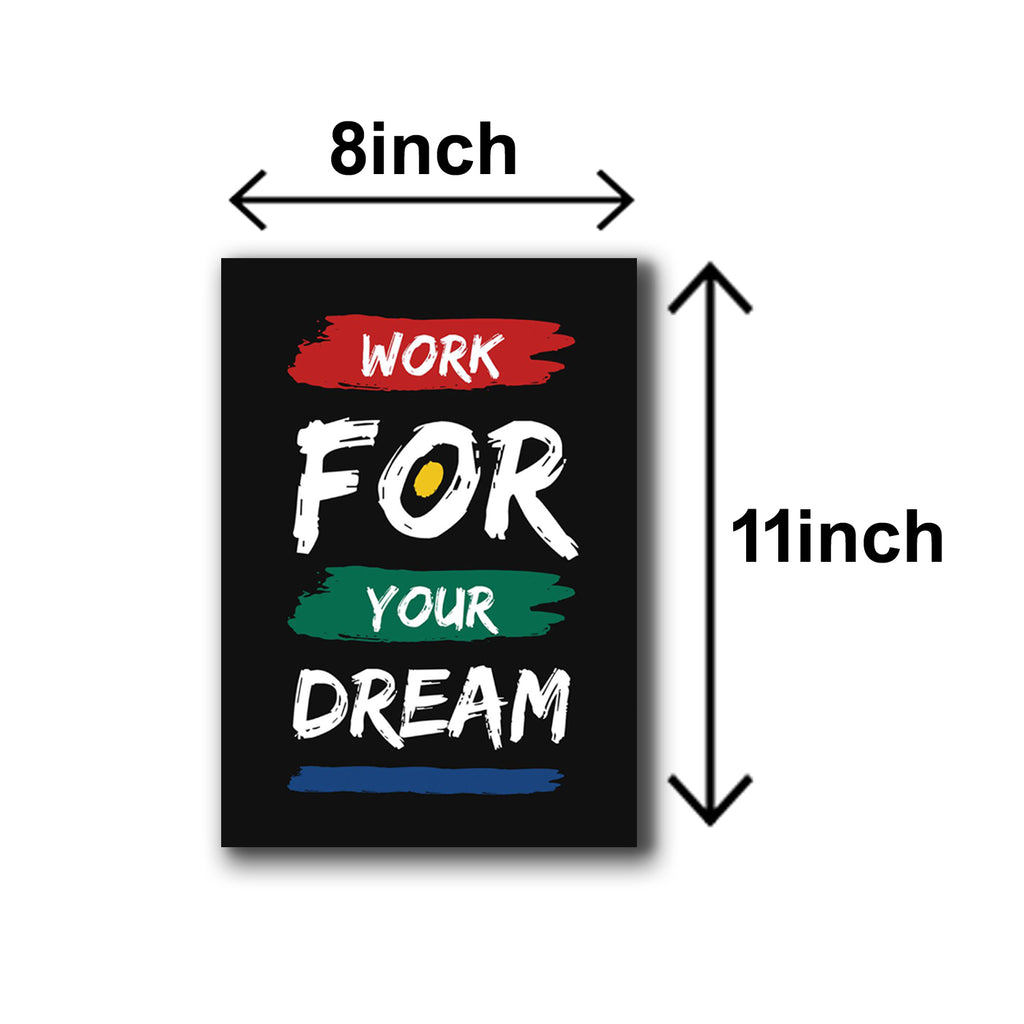 Pack of 6 Motivational sticky wooden frames for wall decore