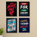 set of 4 Motivational sticky canvas frames
