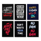Set of 6 Motivational sticky canvas frames