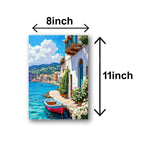 Set of 5 italian mediterranean vintage homes aesthetic art