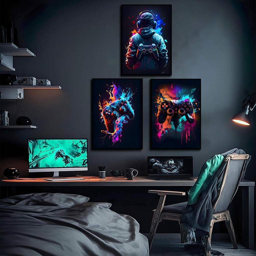 3Pcs Cool Gaming Wall Art frames