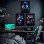 3Pcs Cool Gaming Wall Art frames