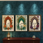 Tawakkul | Sabar | Shukar Wooden Sticky Wall Art – 3 Piece Islamic Motivational Frame Set, 8x11 inch