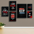 Motivational Wooden Wall Art Frame Set – 6 Pcs