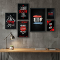 Motivational Wooden Wall Art Frame Set – 6 Pcs