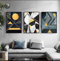 Modern Abstract Wall Art Set – 3 Wooden Frames (8x11”)