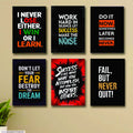 set of 6 Motivational wooden canvas frames for wall decore