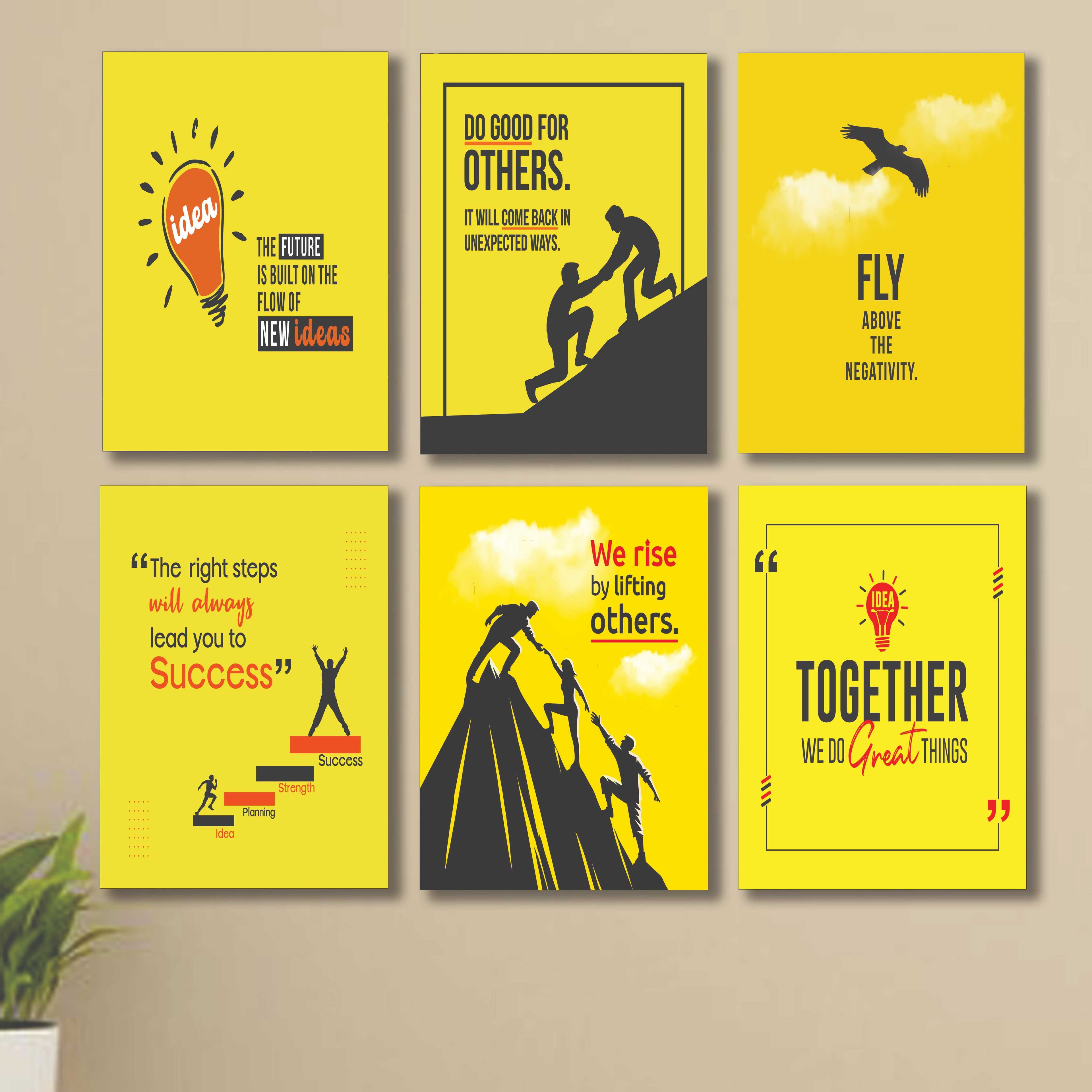 Set of 6 Wall Art Wooden Phototile Frames for Wall Decor