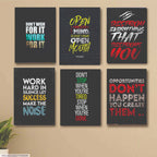 set of 6 Motivational wooden canvas frames for wall decore