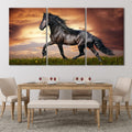 3 Pc Black Horse Wall Décor Photo Tiles | High Quality