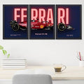 3 Pc Ferrari Wall Décor Photo Tiles | High Quality