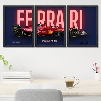 3 Pc Ferrari Wall Décor Photo Tiles | High Quality
