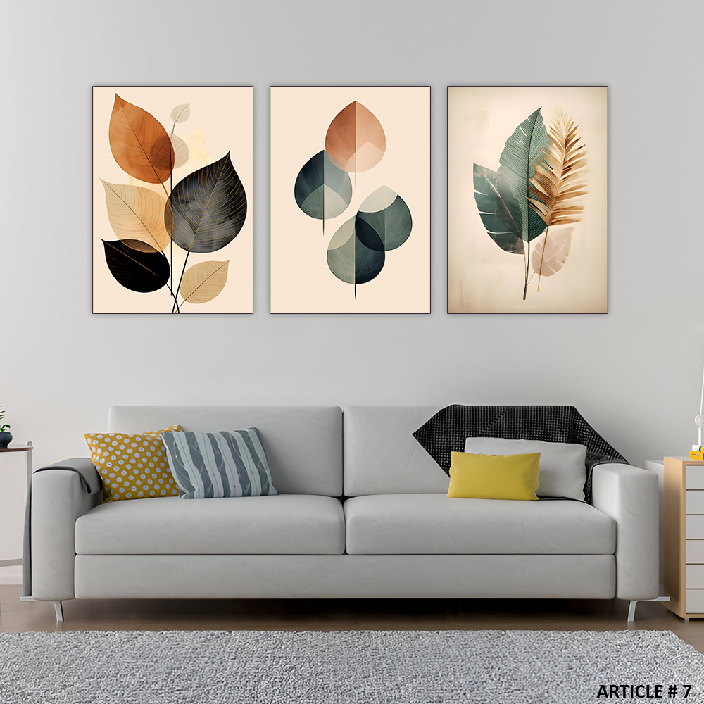 Set of 3 Botanical Wall Art Frames – 8x11"
