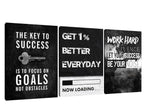 set of 3 Motivational sticky canvas frames for wall decore