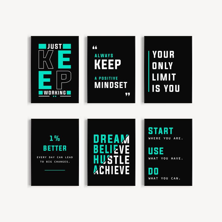 6 Pcs Motivational Wall Decor Cardboard Phototiles
