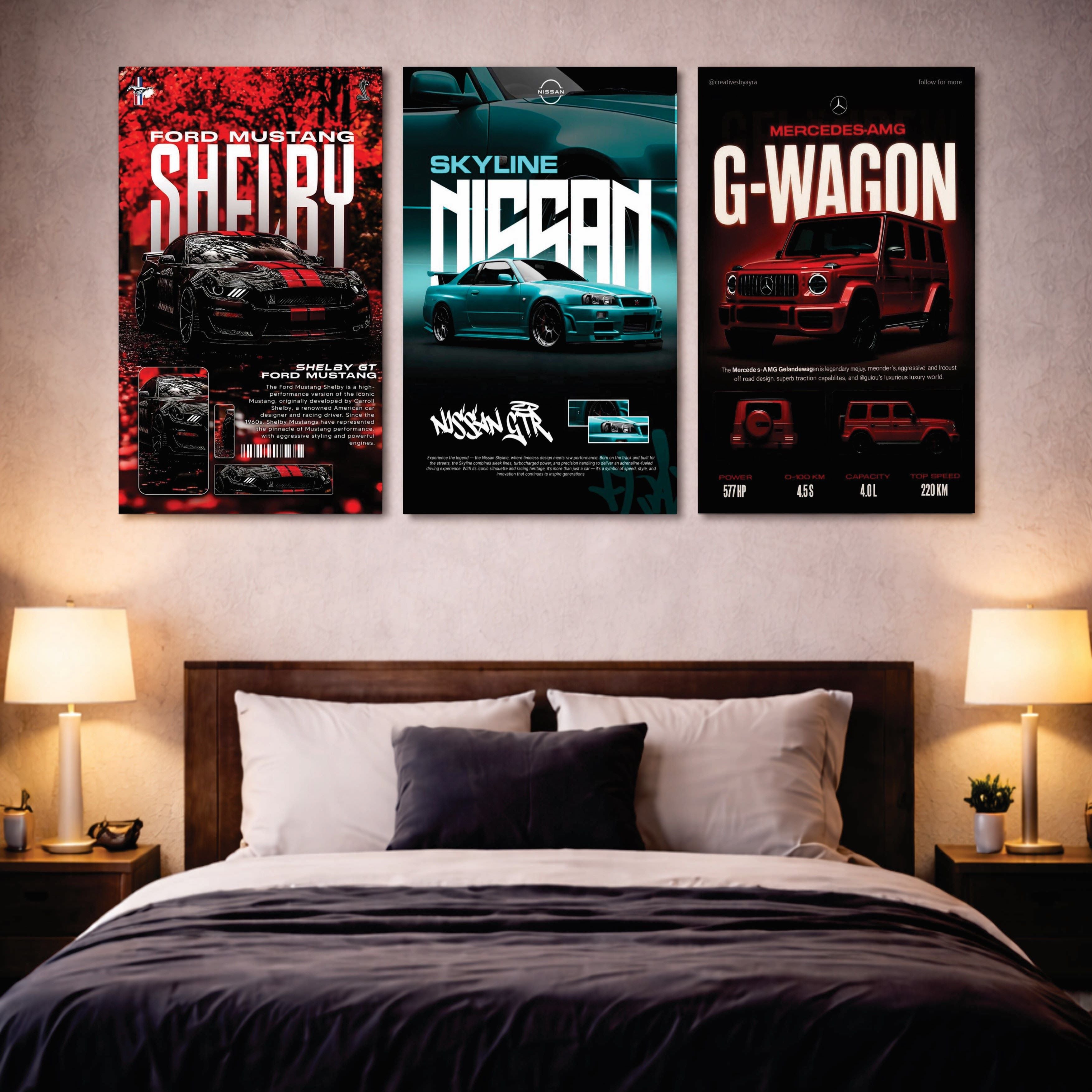 Set of 3 Premium Wall Art Photo Tiles