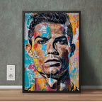 Cristiano Ronaldo Confident Personality | Abstract Paint Sports Wall Art