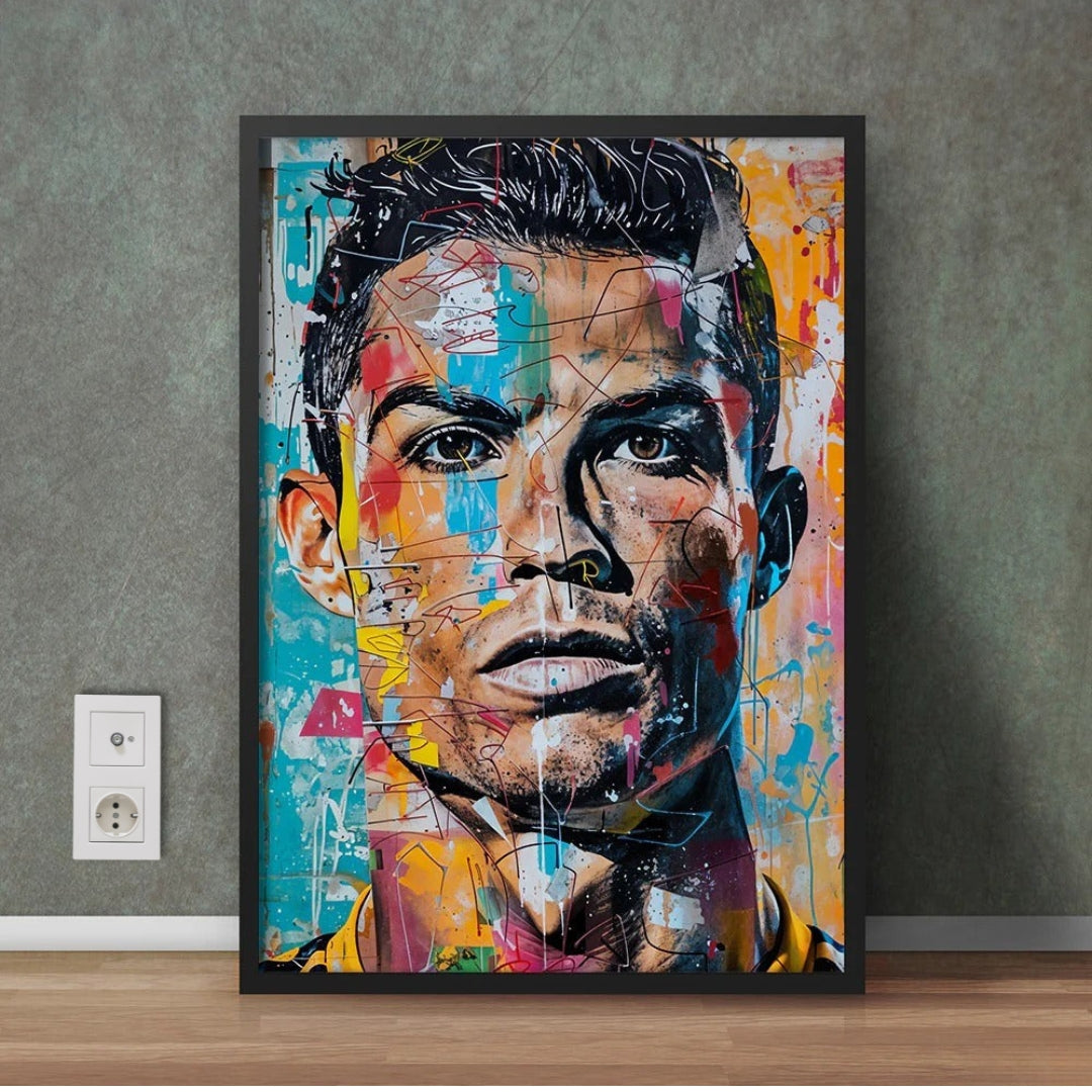Cristiano Ronaldo Confident Personality | Abstract Paint Sports Wall Art