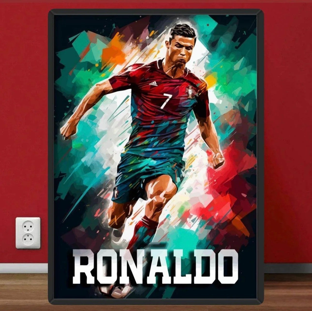 Cristiano Ronaldo Abstract Paint Wall Decor Frame
