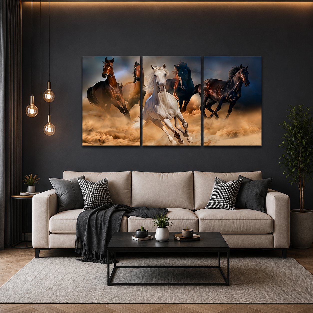 3 Pc Horse Wall Décor Photo Tiles | High Quality