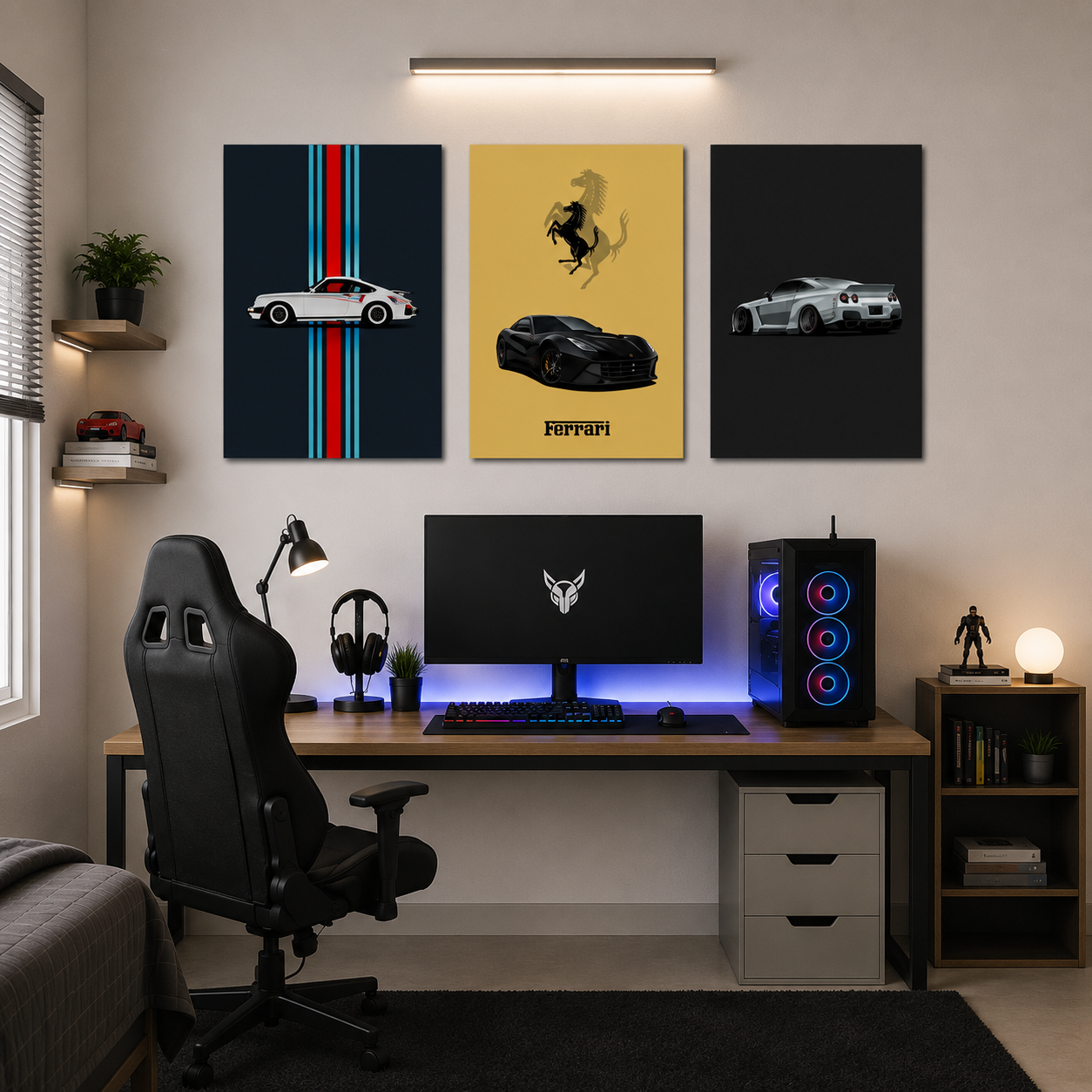 3 Pcs Cars Wall Frames Set – Premium Sports Car Wall Art