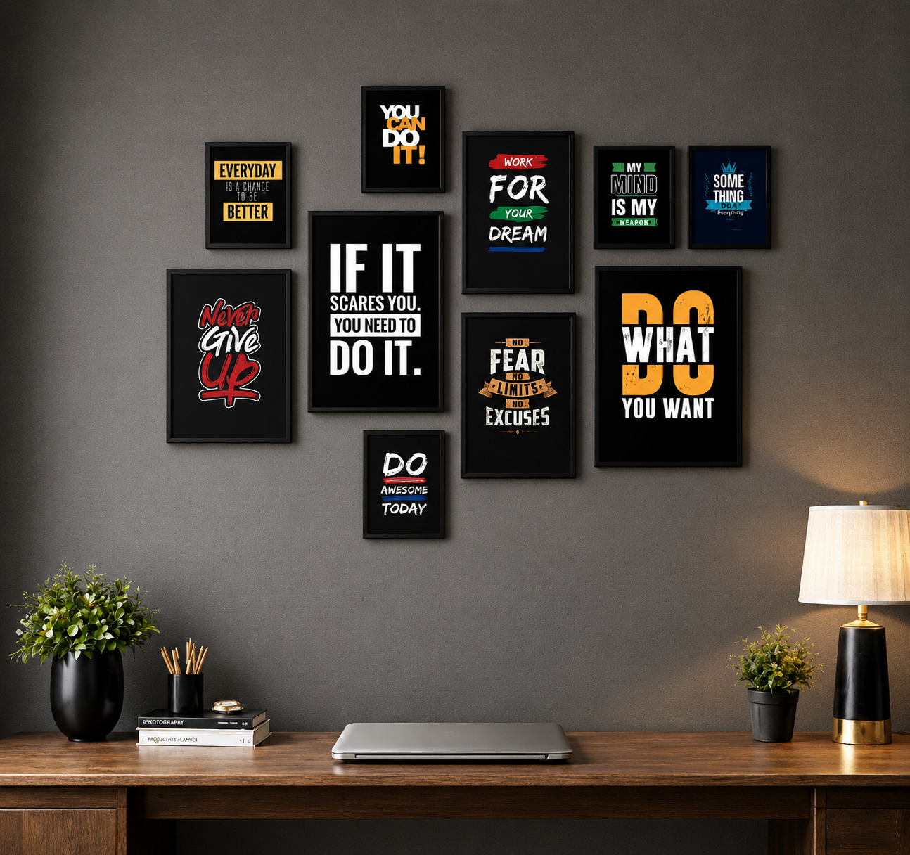 10-Piece-Motivational Wall Art  Frames Set