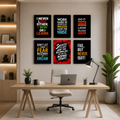set of 6 Motivational wooden canvas frames for wall decore