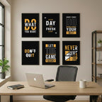 set of 6 sticky wooden frames for home office wall decore