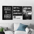 set of 3 Motivational sticky canvas frames for wall decore