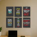 set of 6 Motivational wooden canvas frames for wall decore