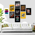 Set Of 9 Motivational Sticky Canvas Frames For Wall Decore / Sticky Phototiles