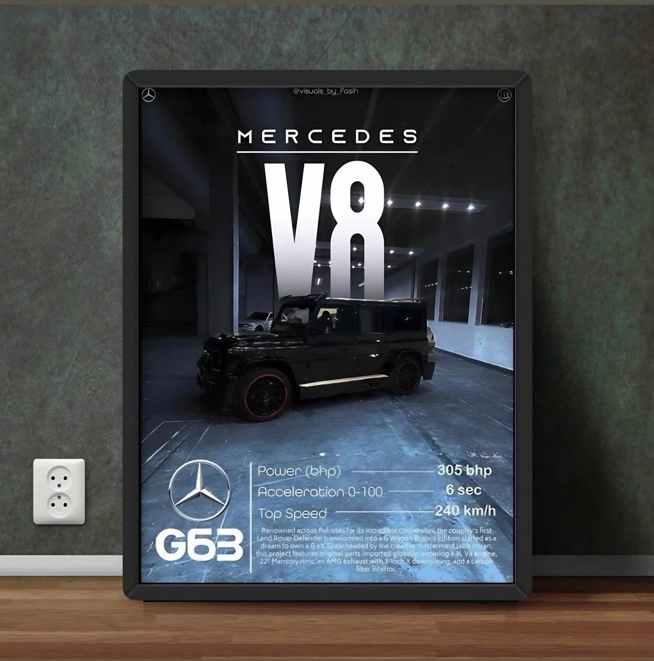 Mercedes V8 Beautiful Wall Decor Frame
