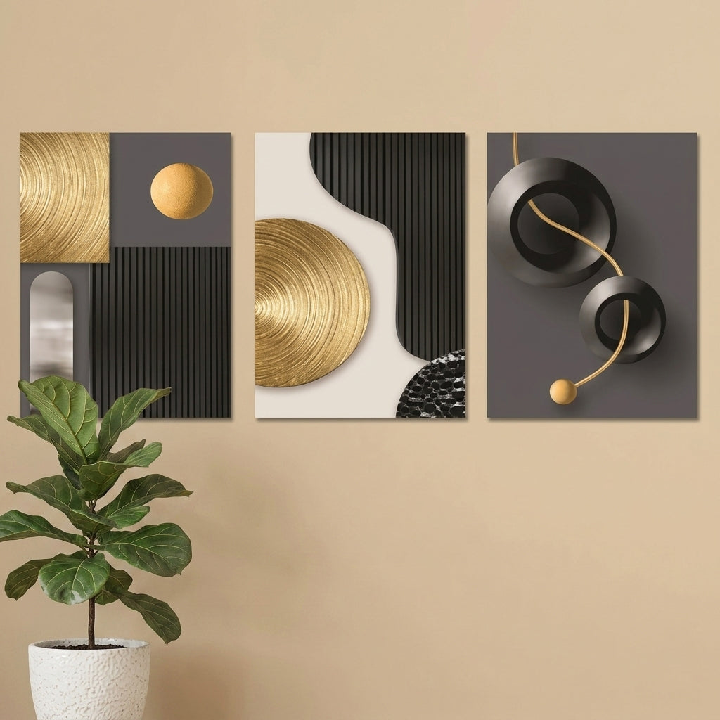 Set Of 3 Sticky Wooden Canvas Frames For Wall Decore Aesthatic Art