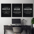 set of 3 Motivational sticky canvas frames for wall decore