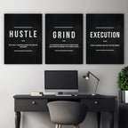 set of 3 Motivational sticky canvas frames for wall decore