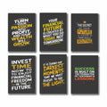 Set Of 6 Motivational Sticky Canvas Frames For Wall Decore