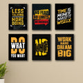 Pack of 6 Motivational quotes sticky wooden canvas frames for wall