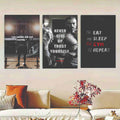 Set Of 3 GYM Sticky Canvas Phototiles Frame For Wall, Home Decor