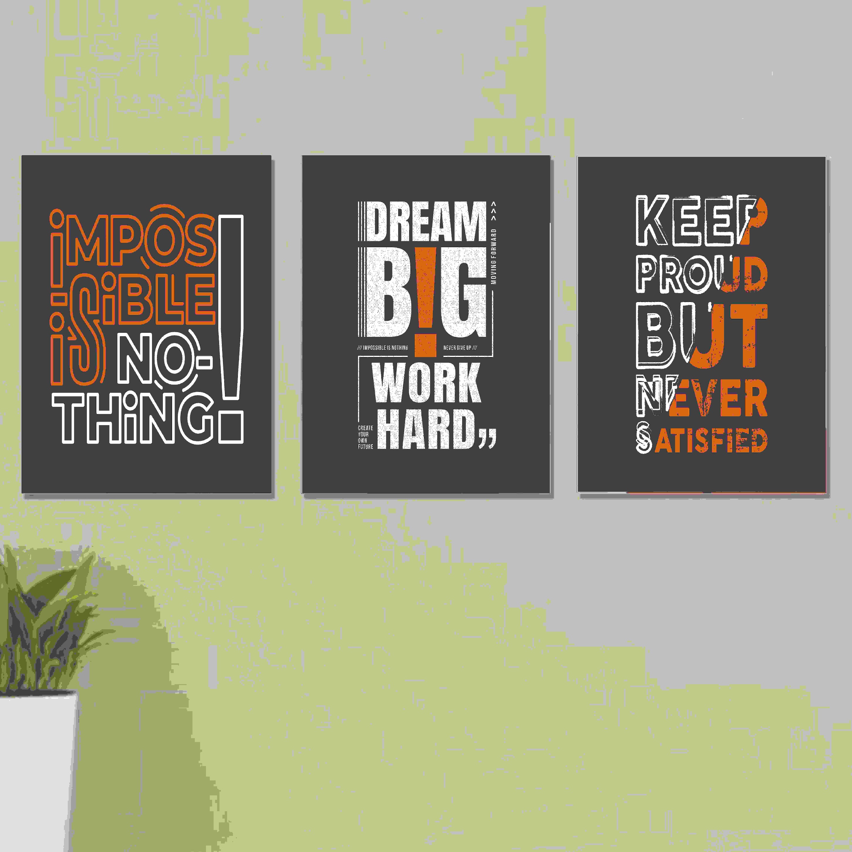 Set of 3 Wall Art Wooden Phototile Frames for Wall Decor